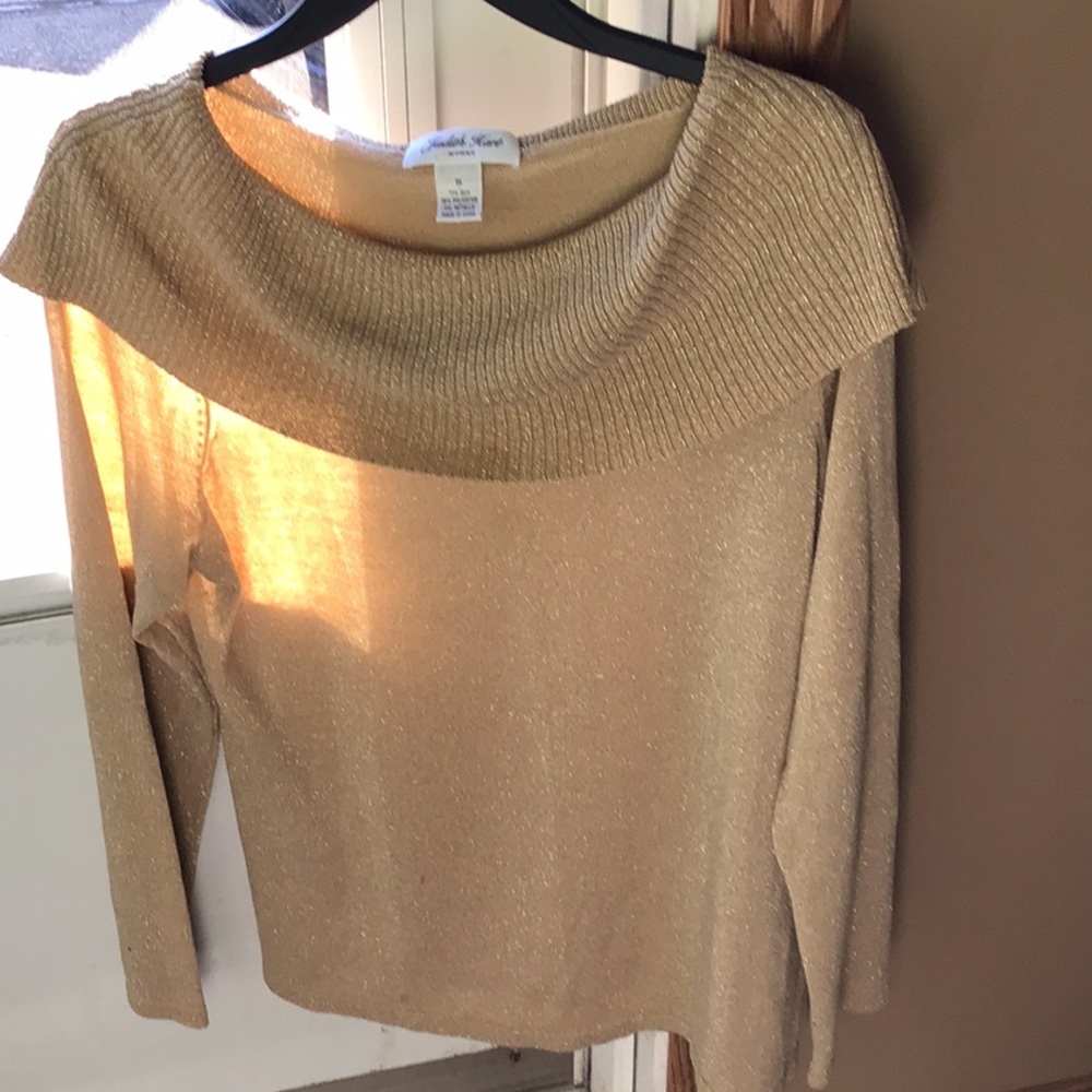Long sleeved cowl neck sweater